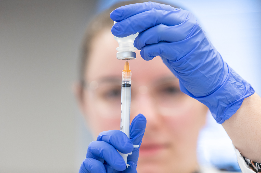 Immunization being drawn