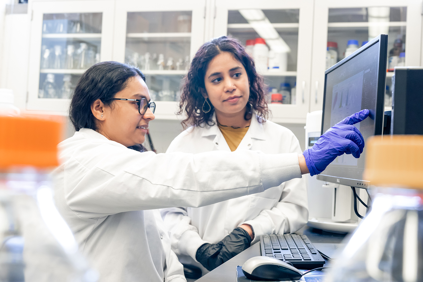 Graduate students in a lab