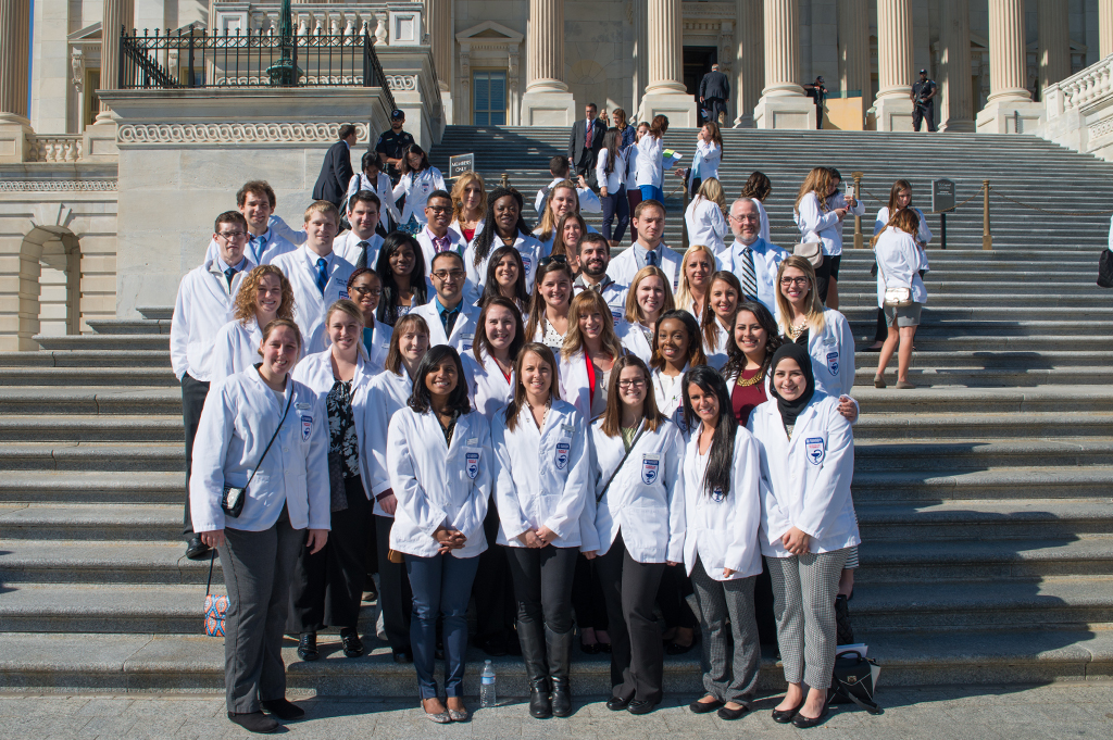 Student pharmacists in front of the United States Capitol on the annual Advocacy Trip