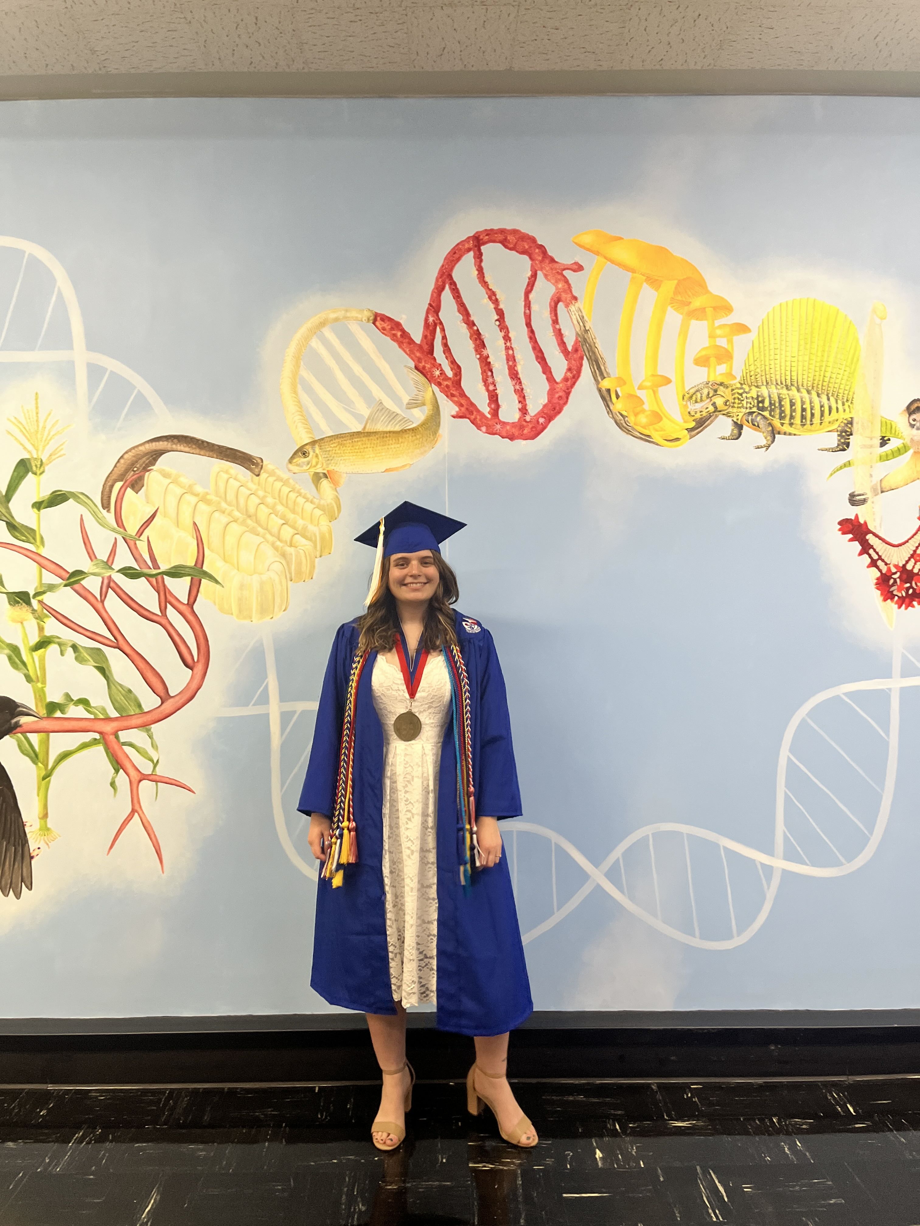 a girl in a cap and gown