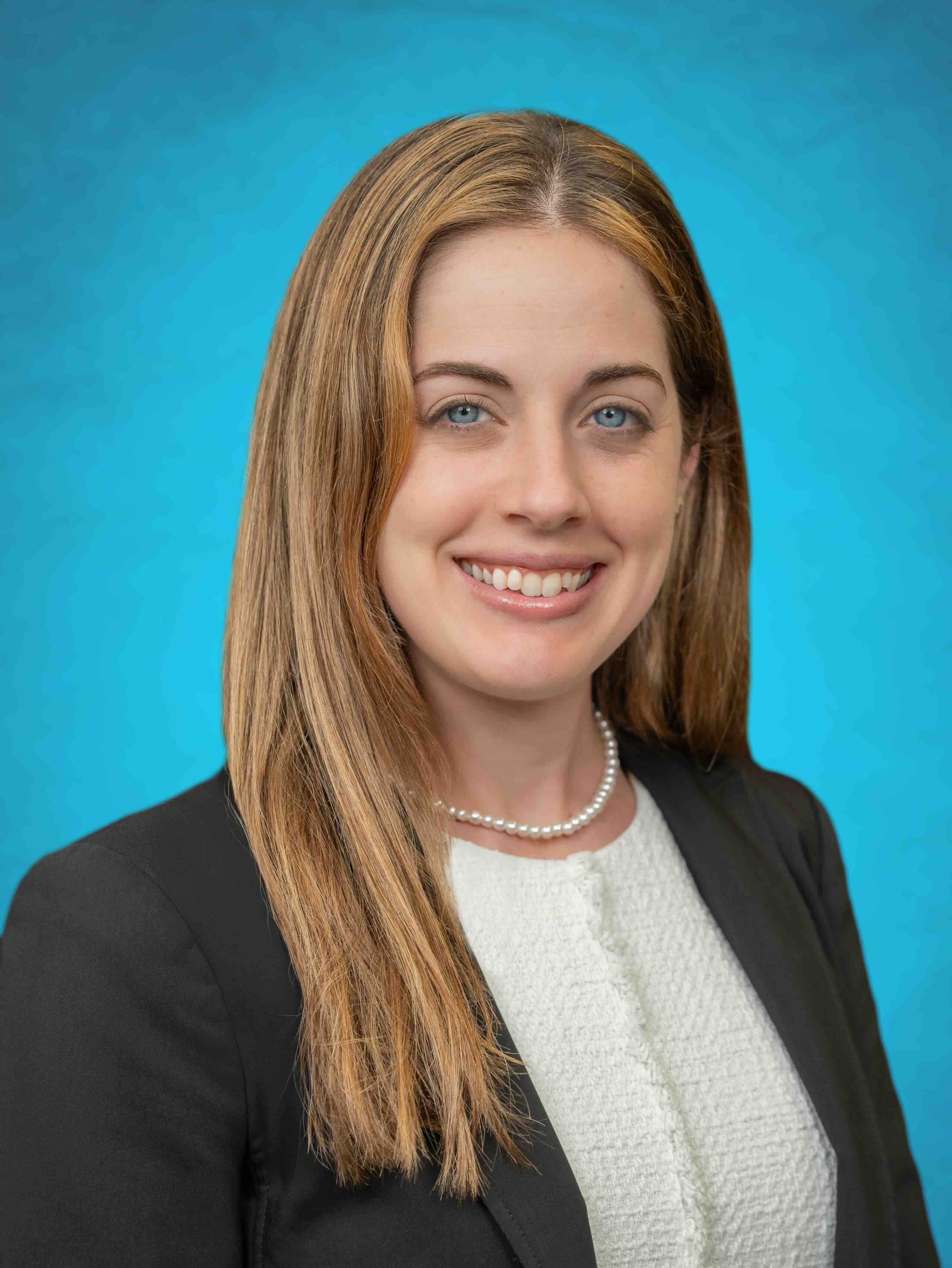 Katherine Hornbostel in a blue shirt