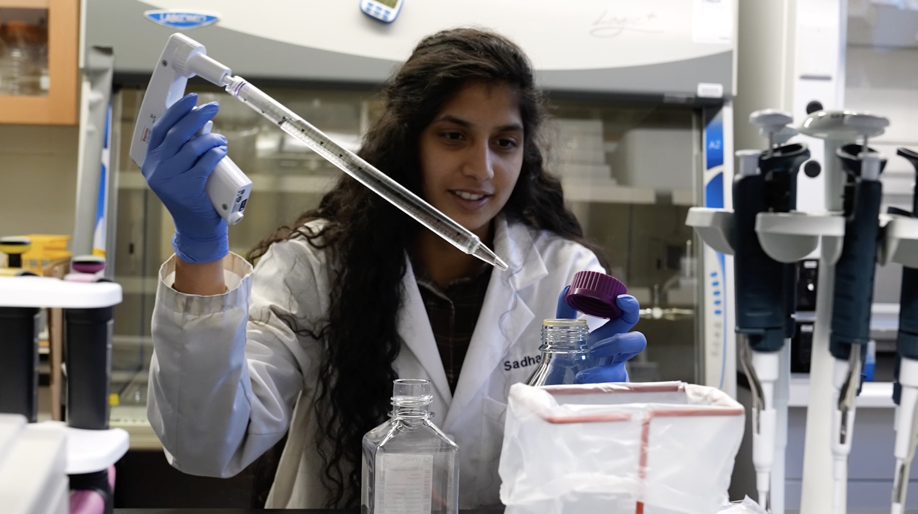 girl with a pipette