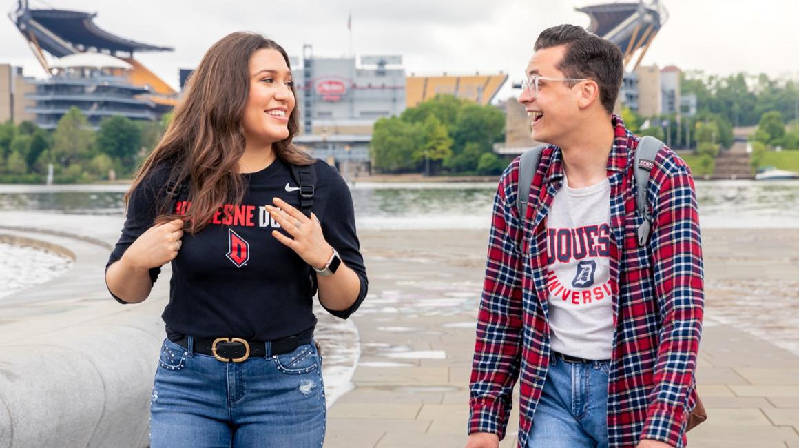 Duquesne students at The Point downtown