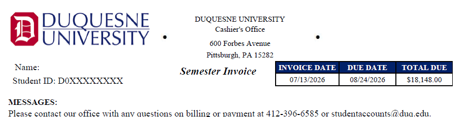 Top of Duquesne Bill