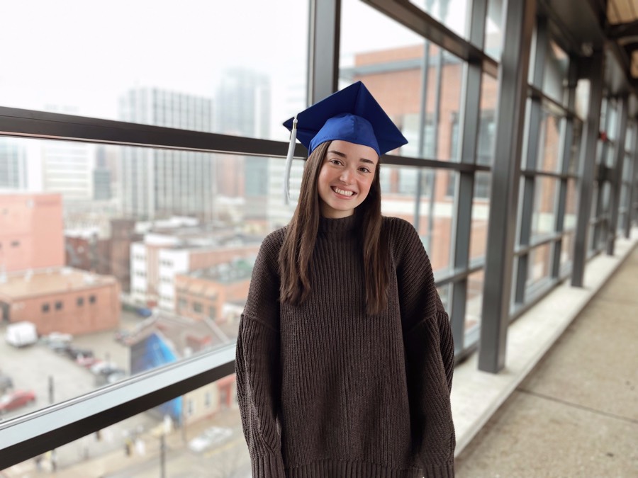 Caroline Kucko in commencement robe