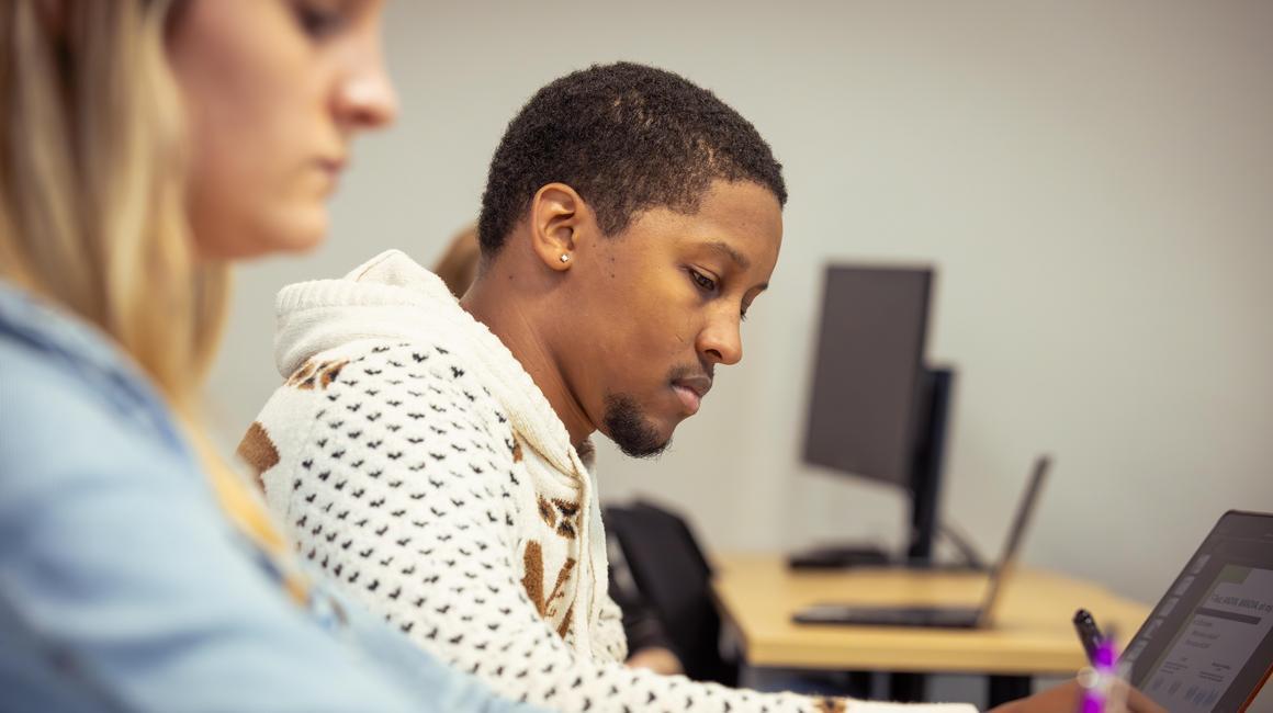 image of student at computer