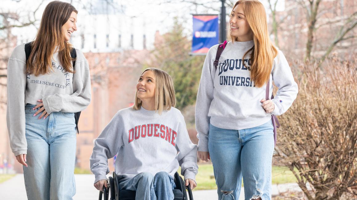 students walking on campus