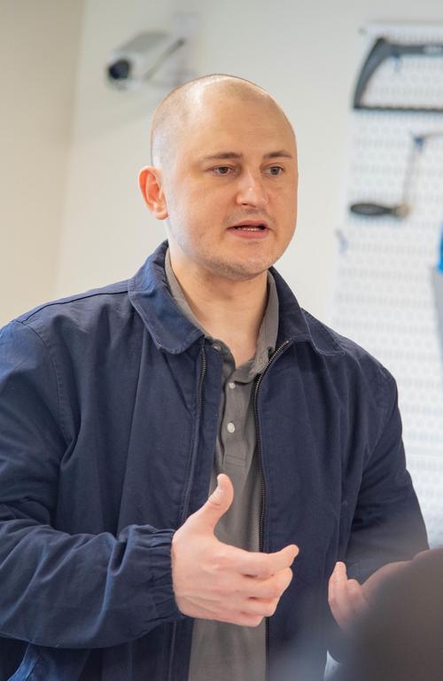 Headshot of transfer business student Luke Poljack speaking