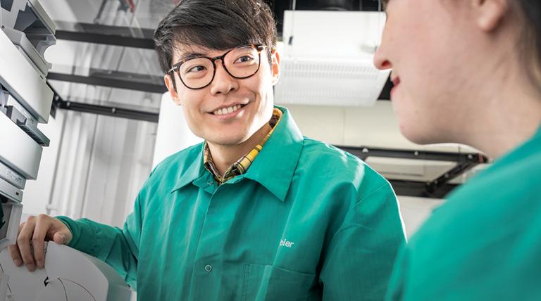 Students working in a lab