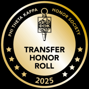 Phi Theta Kappa Honor Society Transfer Honor Roll 2025 graphic