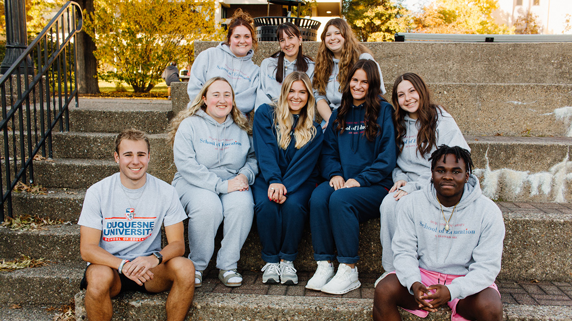 School of Education outside student group photo