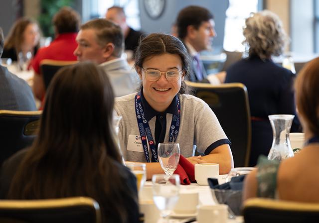 Student at Alumni Generations Breakfast