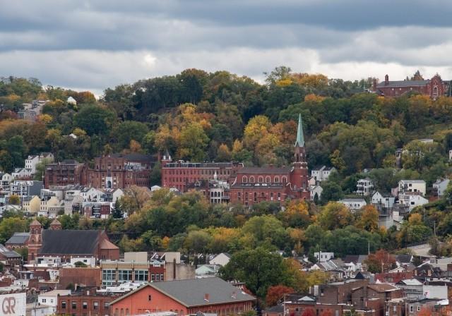 Aerial view of South Side Pittsburgh