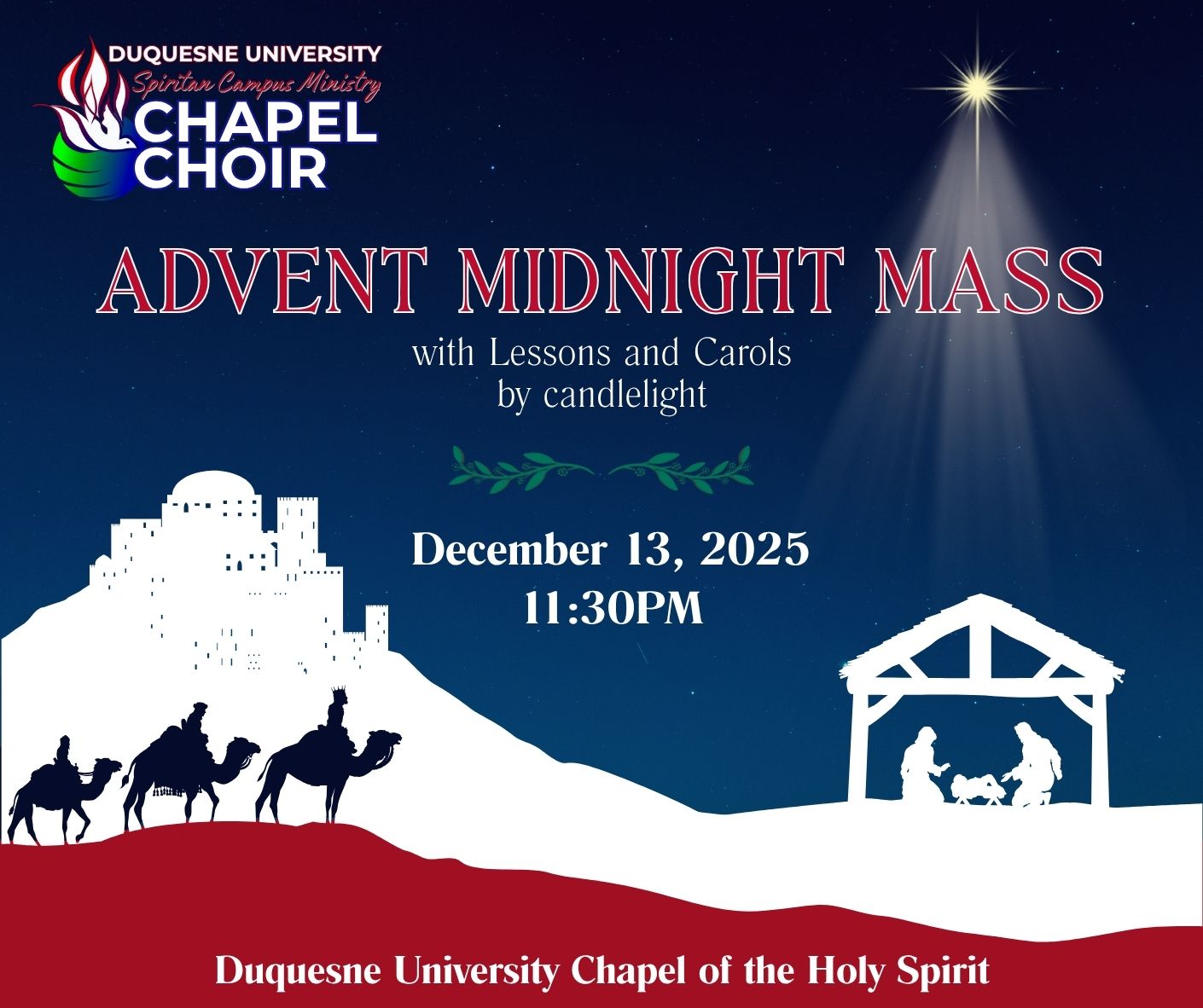 Advent Midnight Mass Graphic -- all information in graphic included in event description