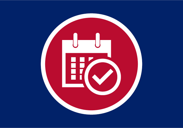 Red and blue calendar icon 