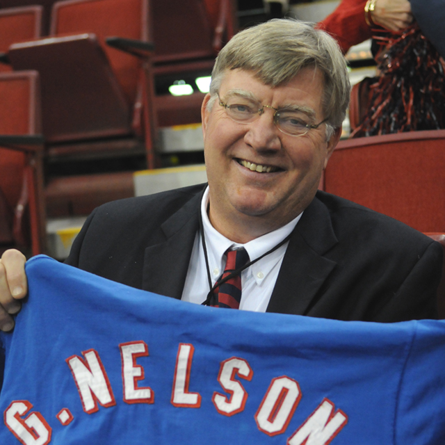 Garry Nelson with basketball jersey