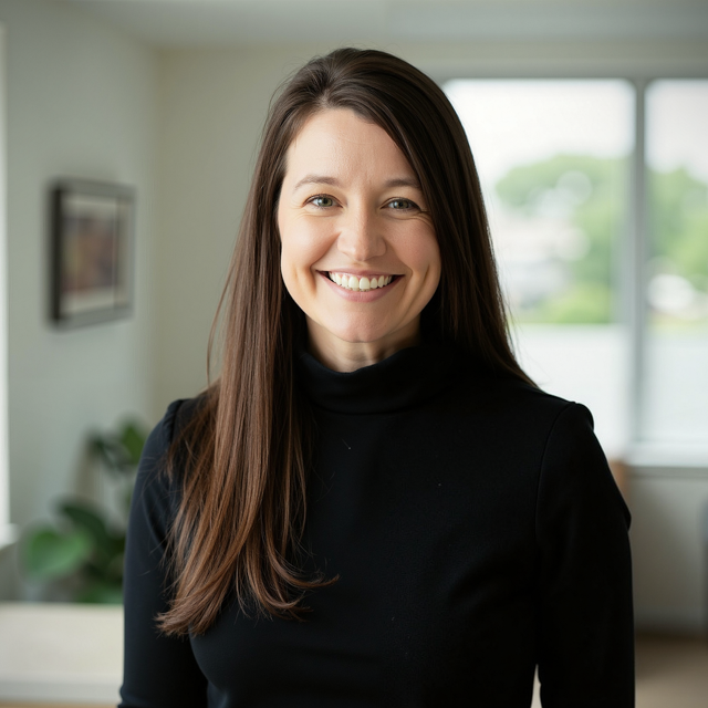 School of Education professor Dr. Jenna Hennessey with office setting in background.