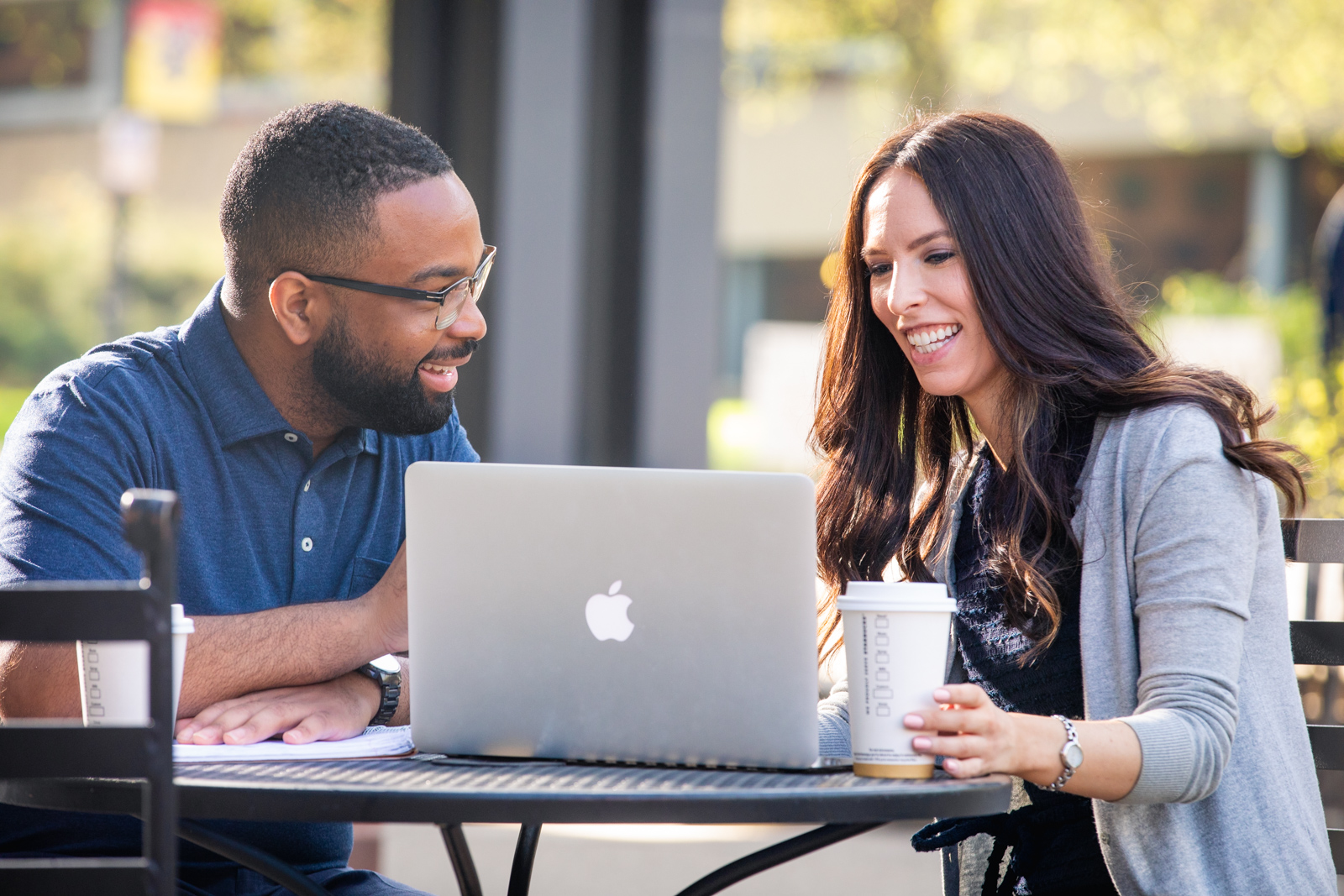 students learning together on campus