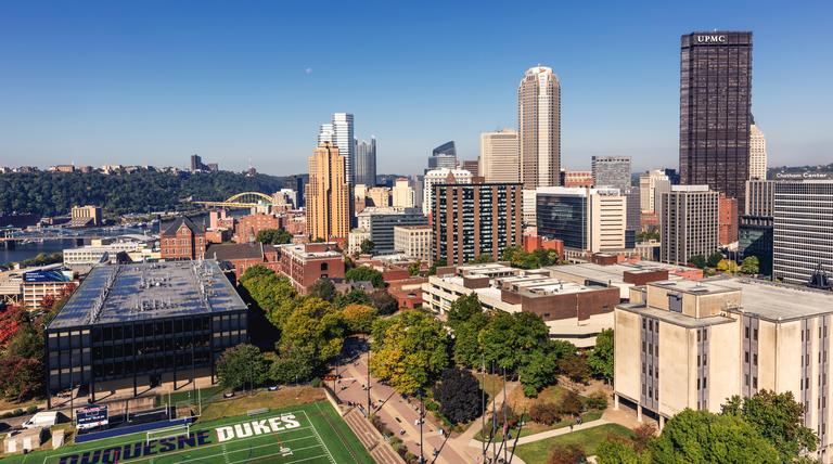 View of Pittsburgh from Duquesne's campus