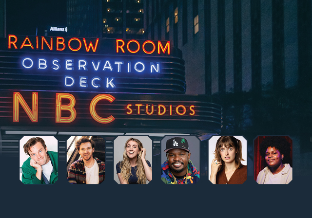 NBC studios iStock graphic with the following headshots left to right over it: Tommy Brennan, Alex Kagy, Ceara O’Sullivan, Carl Tart, Chloe Troast, and Asha Ward.