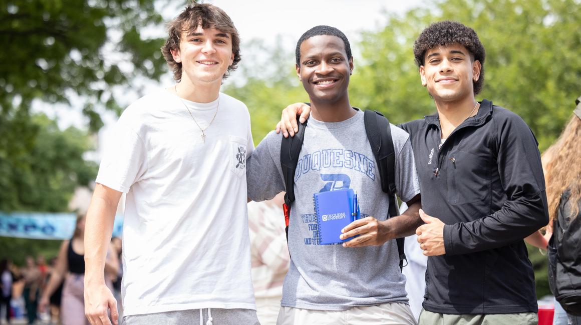 students standing together