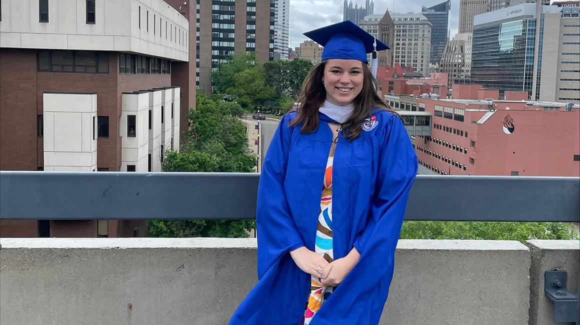 Dalena Collins wears her cap and gown