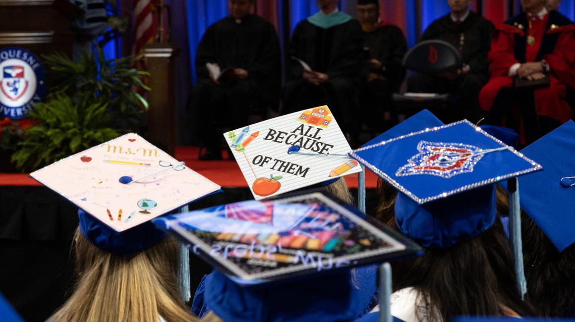 Decorated graduation caps - all because of them