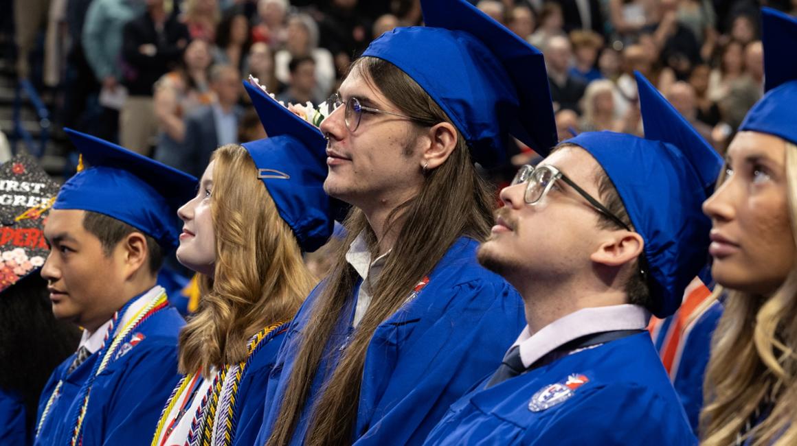 Graduates in caps and gowns