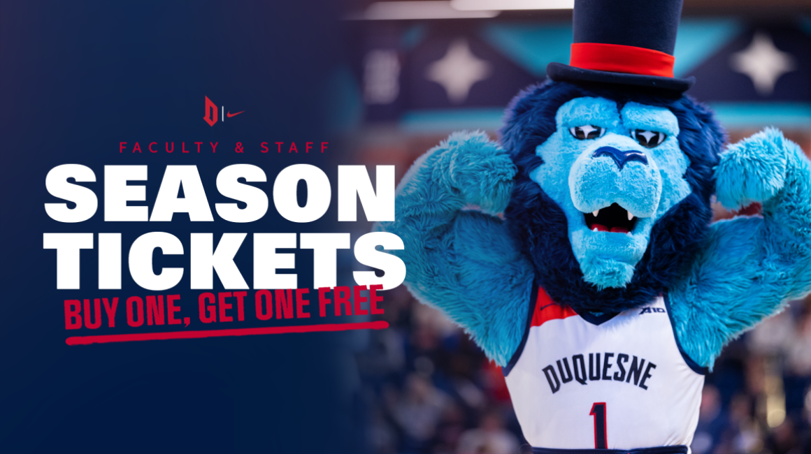 Duquesne Mascot at Basketball Game
