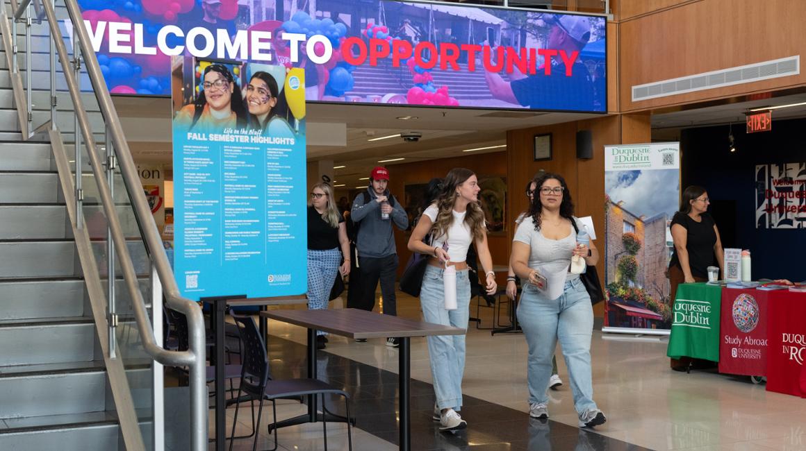 Students walking in the Union concourse