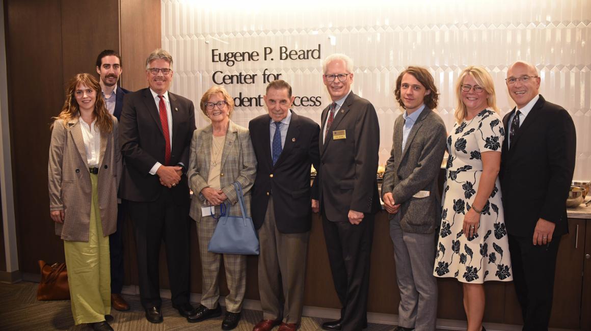 President Gormley with Dean McFarlin and Beard Family