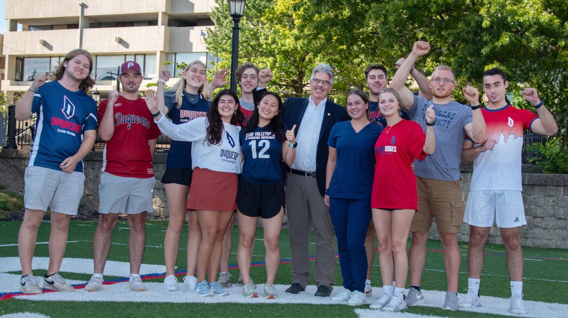 President Gormley and Club Sports Athletes