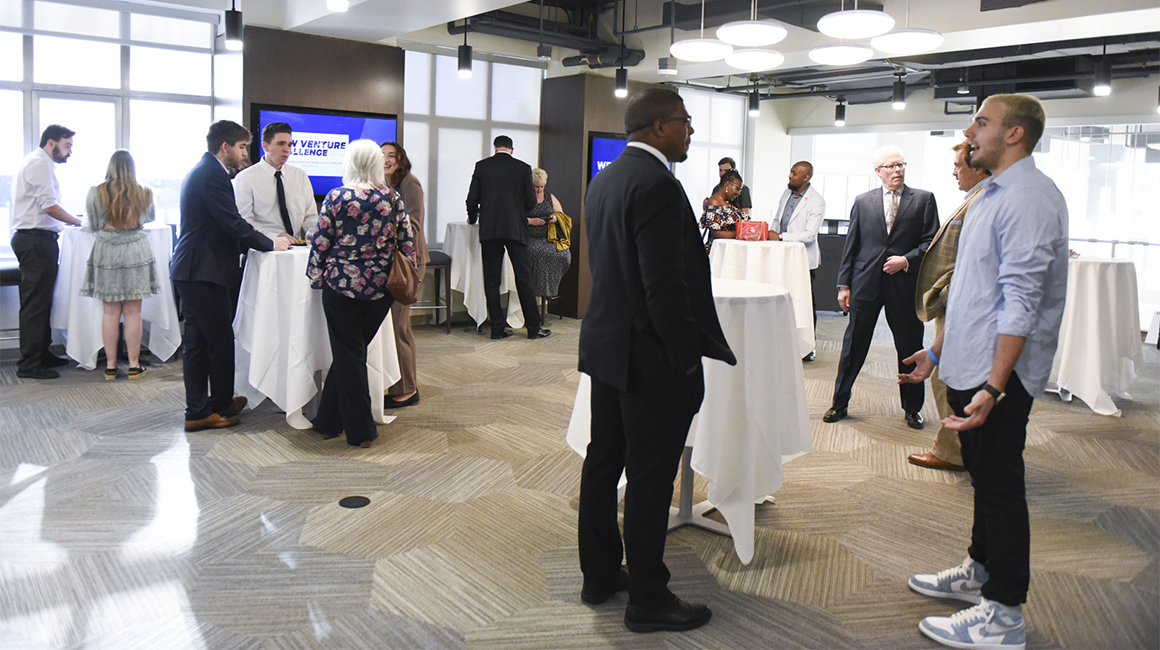 Duquesne New Venture Challenge contest participants at an awards reception