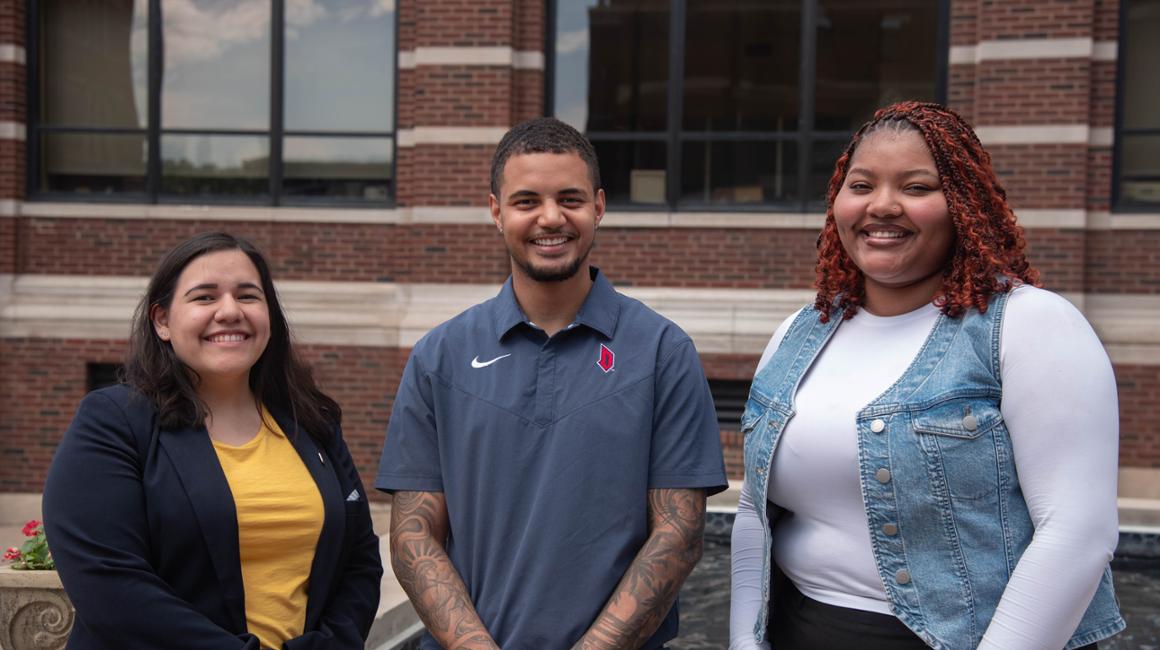 Three individuals from the minority internship program