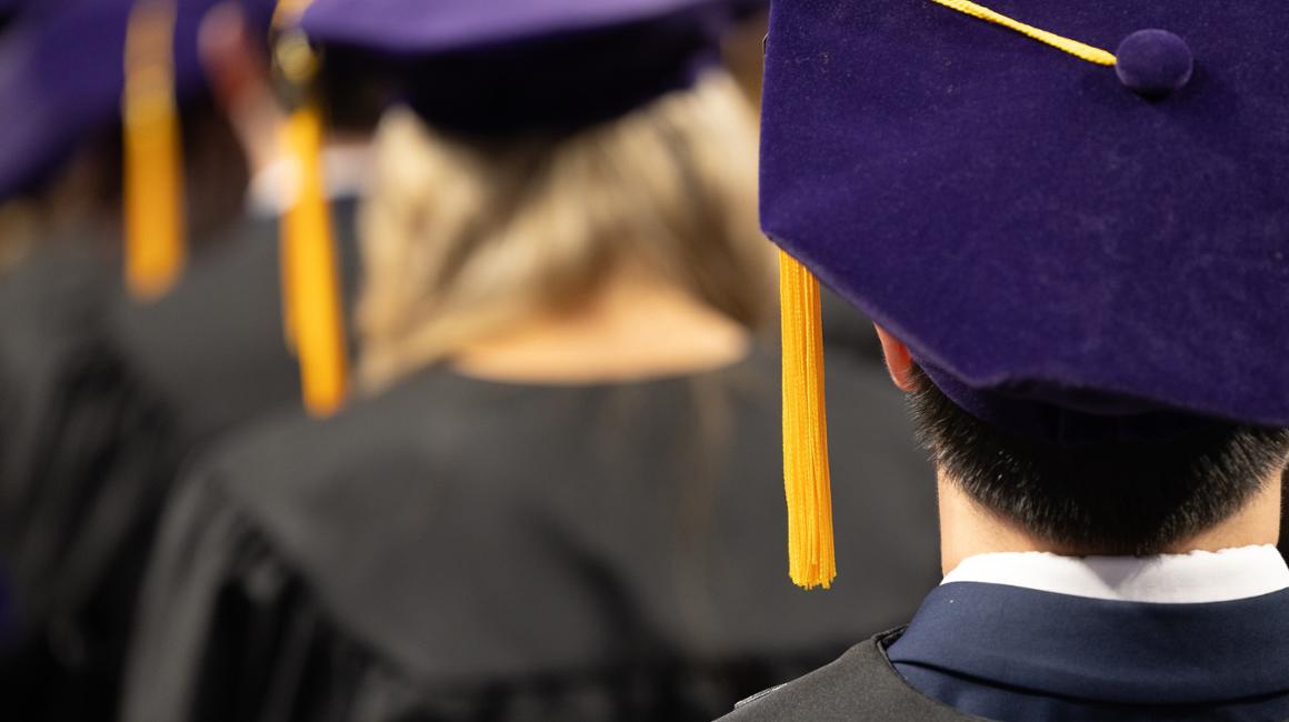 Back view of Law Graduates in their Caps