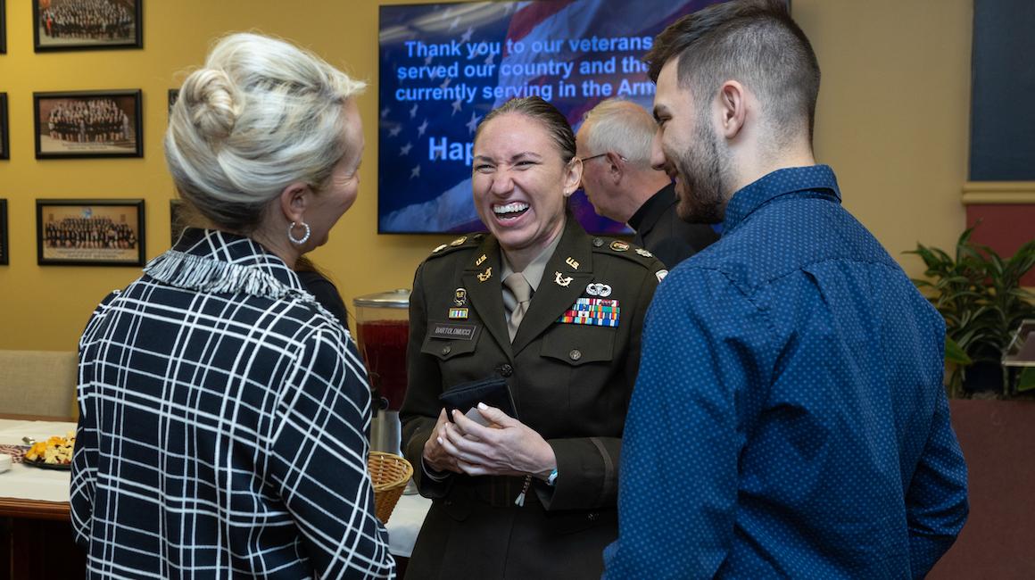 Veteran speaking to a group