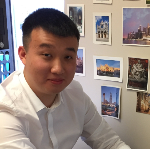 male student at desk