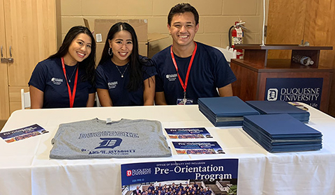 Duquesne students at The Center for Excellence in Diversity and Student Inclusion's Pre-Orientation program