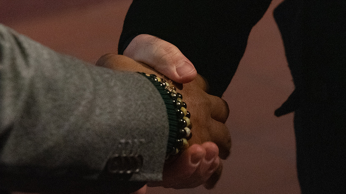 Leaders and participants engaged in the MLK 2023 Unity Walk at Duquesne University