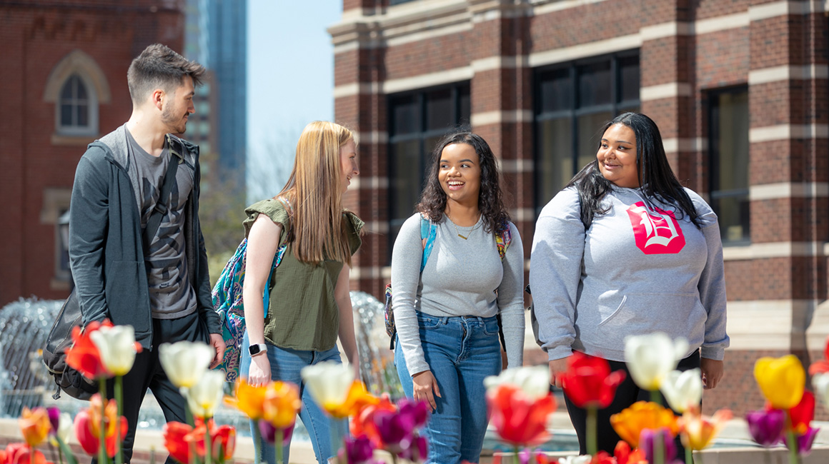 Duquesne students walking on campus