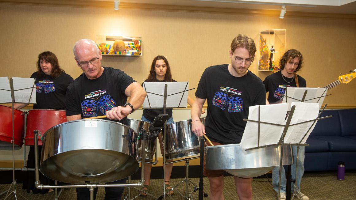 Duquesne's Steel Drum Band performing at Juneteenth 2025.