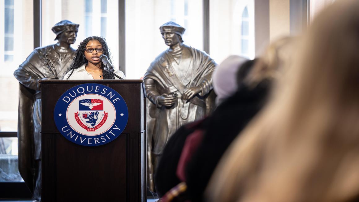 MLK Unity Walk 2026 student speaker Jayla Flenory