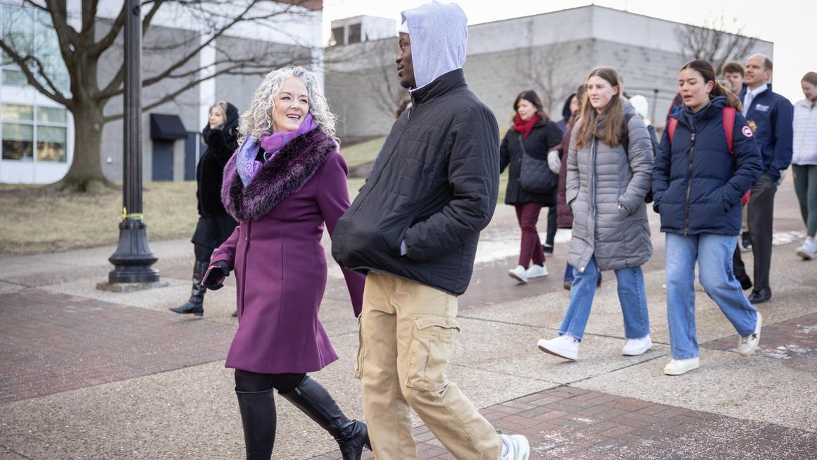 Dr. Leanna Fenneberg walking with MLK Unity Walk 2026 participants