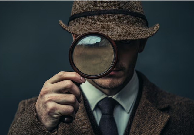 Dective with Magnifying glass