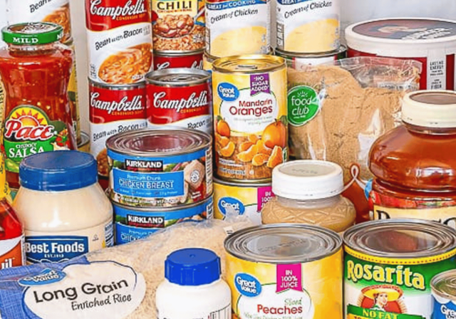 Various food pantry items