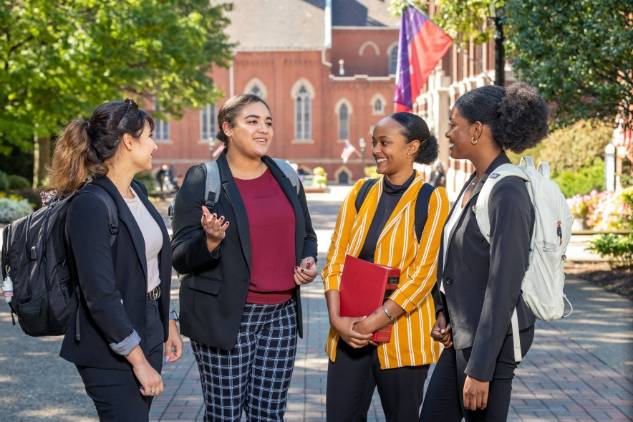 Students talking on campus