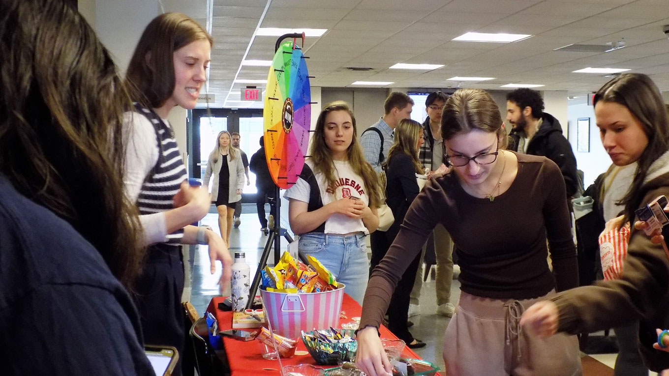 students enjoy an event on campus