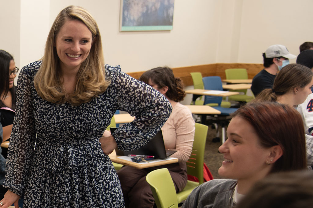 Dr. Stephanie Gray teaching in the classroom